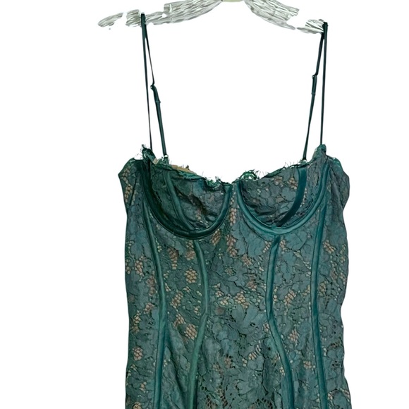 House of CB London Joelle Forest Lace Midi Dress Small Lined - Picture 7 of 11